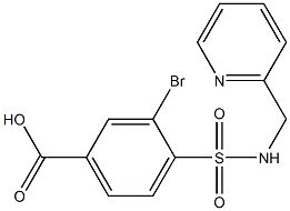 3-bromo-4-[(pyridin-2-ylmethyl)sulfamoyl]benzoic acid Struktur