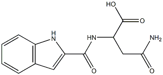 3-carbamoyl-2-(1H-indol-2-ylformamido)propanoic acid Struktur