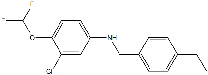 3-chloro-4-(difluoromethoxy)-N-[(4-ethylphenyl)methyl]aniline Struktur