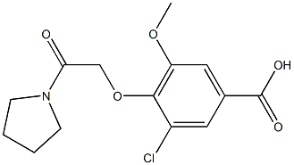 3-chloro-5-methoxy-4-[2-oxo-2-(pyrrolidin-1-yl)ethoxy]benzoic acid Struktur