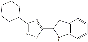 3-cyclohexyl-5-(2,3-dihydro-1H-indol-2-yl)-1,2,4-oxadiazole Struktur