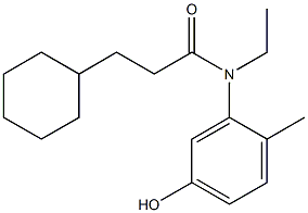 3-cyclohexyl-N-ethyl-N-(5-hydroxy-2-methylphenyl)propanamide Struktur