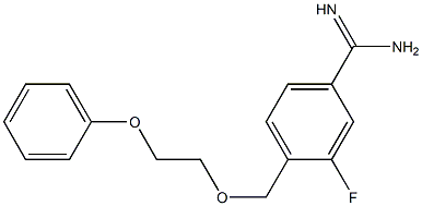 3-fluoro-4-[(2-phenoxyethoxy)methyl]benzenecarboximidamide Struktur