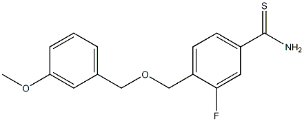 3-fluoro-4-{[(3-methoxyphenyl)methoxy]methyl}benzene-1-carbothioamide Struktur