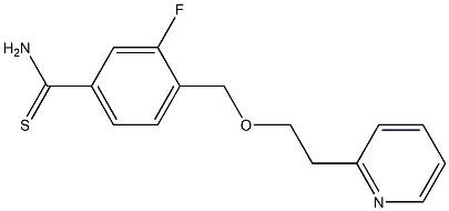 3-fluoro-4-{[2-(pyridin-2-yl)ethoxy]methyl}benzene-1-carbothioamide Struktur