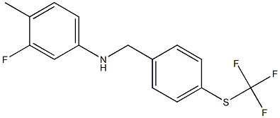 3-fluoro-4-methyl-N-({4-[(trifluoromethyl)sulfanyl]phenyl}methyl)aniline Struktur