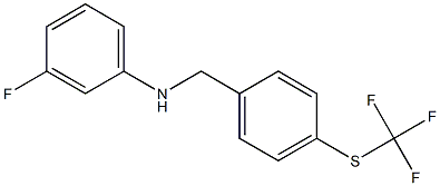 3-fluoro-N-({4-[(trifluoromethyl)sulfanyl]phenyl}methyl)aniline Struktur