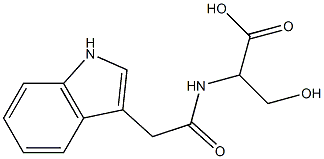 3-hydroxy-2-[(1H-indol-3-ylacetyl)amino]propanoic acid Struktur