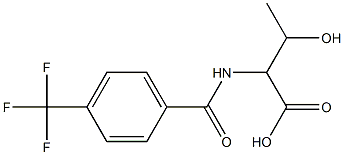 3-hydroxy-2-{[4-(trifluoromethyl)benzoyl]amino}butanoic acid Struktur