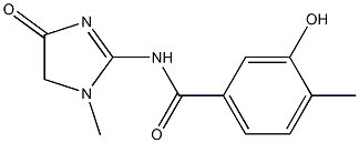 3-hydroxy-4-methyl-N-(1-methyl-4-oxo-4,5-dihydro-1H-imidazol-2-yl)benzamide Struktur