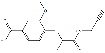 3-methoxy-4-[1-(prop-2-yn-1-ylcarbamoyl)ethoxy]benzoic acid Struktur