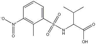 3-methyl-2-[(2-methyl-3-nitrobenzene)sulfonamido]butanoic acid Struktur