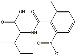 3-methyl-2-[(2-methyl-6-nitrophenyl)formamido]pentanoic acid Struktur