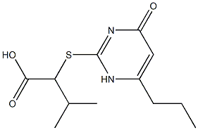 3-methyl-2-[(4-oxo-6-propyl-1,4-dihydropyrimidin-2-yl)sulfanyl]butanoic acid Struktur