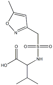 3-methyl-2-{[(5-methyl-1,2-oxazol-3-yl)methane]sulfonamido}butanoic acid Struktur