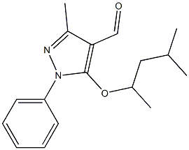 3-methyl-5-[(4-methylpentan-2-yl)oxy]-1-phenyl-1H-pyrazole-4-carbaldehyde Struktur