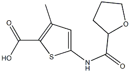 3-methyl-5-[(tetrahydrofuran-2-ylcarbonyl)amino]thiophene-2-carboxylic acid Struktur