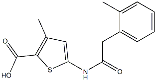 3-methyl-5-[2-(2-methylphenyl)acetamido]thiophene-2-carboxylic acid Struktur