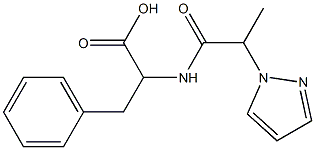 3-phenyl-2-[2-(1H-pyrazol-1-yl)propanamido]propanoic acid Struktur