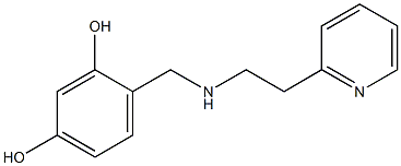 4-({[2-(pyridin-2-yl)ethyl]amino}methyl)benzene-1,3-diol Struktur