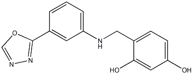 4-({[3-(1,3,4-oxadiazol-2-yl)phenyl]amino}methyl)benzene-1,3-diol Struktur