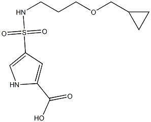 4-({[3-(cyclopropylmethoxy)propyl]amino}sulfonyl)-1H-pyrrole-2-carboxylic acid Struktur