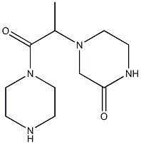 4-(1-methyl-2-oxo-2-piperazin-1-ylethyl)piperazin-2-one Struktur