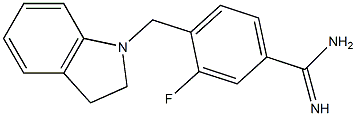 4-(2,3-dihydro-1H-indol-1-ylmethyl)-3-fluorobenzenecarboximidamide Struktur