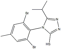 4-(2,6-dibromo-4-methylphenyl)-5-(propan-2-yl)-4H-1,2,4-triazole-3-thiol Struktur