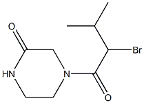 4-(2-bromo-3-methylbutanoyl)piperazin-2-one Struktur