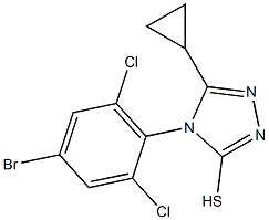 4-(4-bromo-2,6-dichlorophenyl)-5-cyclopropyl-4H-1,2,4-triazole-3-thiol Struktur