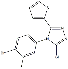 4-(4-bromo-3-methylphenyl)-5-(thiophen-2-yl)-4H-1,2,4-triazole-3-thiol Struktur