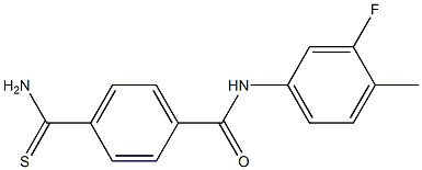 4-(aminocarbonothioyl)-N-(3-fluoro-4-methylphenyl)benzamide Struktur