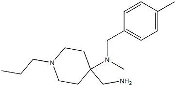 4-(aminomethyl)-N-methyl-N-[(4-methylphenyl)methyl]-1-propylpiperidin-4-amine Struktur