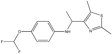 4-(difluoromethoxy)-N-[1-(2,5-dimethyl-1,3-thiazol-4-yl)ethyl]aniline Struktur