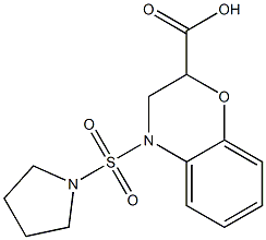 4-(pyrrolidine-1-sulfonyl)-3,4-dihydro-2H-1,4-benzoxazine-2-carboxylic acid Struktur