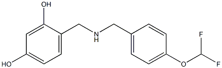 4-[({[4-(difluoromethoxy)phenyl]methyl}amino)methyl]benzene-1,3-diol Struktur