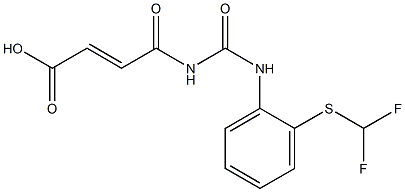 4-[({2-[(difluoromethyl)sulfanyl]phenyl}carbamoyl)amino]-4-oxobut-2-enoic acid Struktur