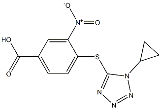 4-[(1-cyclopropyl-1H-1,2,3,4-tetrazol-5-yl)sulfanyl]-3-nitrobenzoic acid Struktur