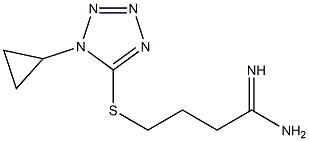 4-[(1-cyclopropyl-1H-1,2,3,4-tetrazol-5-yl)sulfanyl]butanimidamide Struktur