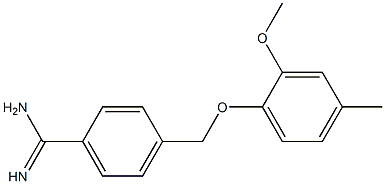 4-[(2-methoxy-4-methylphenoxy)methyl]benzenecarboximidamide Struktur