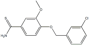 4-[(3-chlorophenyl)methoxy]-3-methoxybenzene-1-carbothioamide Struktur