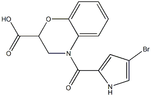 4-[(4-bromo-1H-pyrrol-2-yl)carbonyl]-3,4-dihydro-2H-1,4-benzoxazine-2-carboxylic acid Struktur