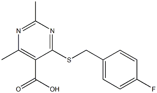 4-[(4-fluorobenzyl)thio]-2,6-dimethylpyrimidine-5-carboxylic acid Struktur