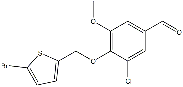 4-[(5-bromothiophen-2-yl)methoxy]-3-chloro-5-methoxybenzaldehyde Struktur