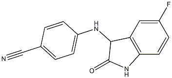 4-[(5-fluoro-2-oxo-2,3-dihydro-1H-indol-3-yl)amino]benzonitrile Struktur