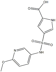 4-[(6-methoxypyridin-3-yl)sulfamoyl]-1H-pyrrole-2-carboxylic acid Struktur