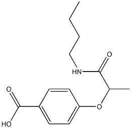 4-[1-(butylcarbamoyl)ethoxy]benzoic acid Struktur