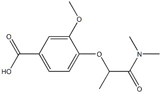 4-[1-(dimethylcarbamoyl)ethoxy]-3-methoxybenzoic acid Struktur