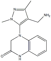 4-[4-(aminomethyl)-1,3-dimethyl-1H-pyrazol-5-yl]-1,2,3,4-tetrahydroquinoxalin-2-one Struktur